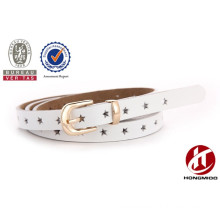 Women's zinc alloy pin buckle star genuine leather belt